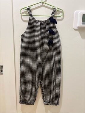 SALE 🌟 ZARA BABY | Black & White Gingham Jumpsuit with Bow Details